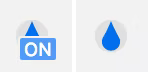 Un&#39;icona di estensione senza badge e con badge.