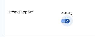 Bouton d'activation de la visibilité sous la section "Assistance pour les éléments"